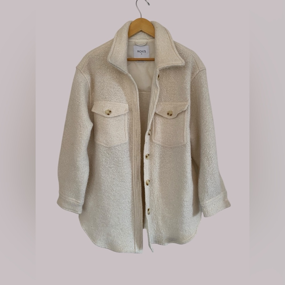 Ricki's Off-White Wool Blend Shaket large